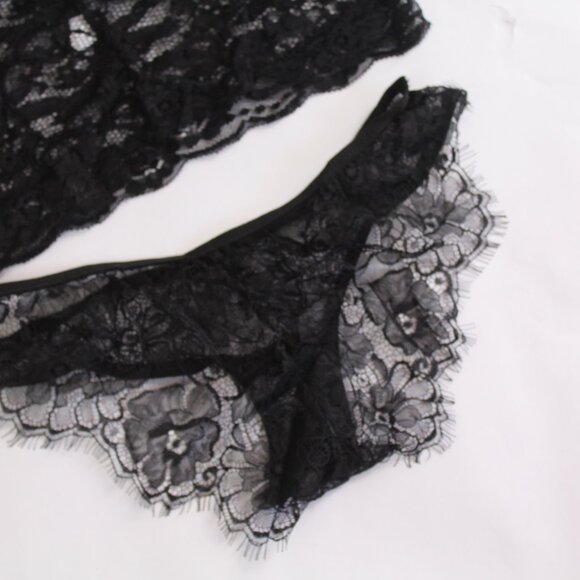 Black Lace Lingerie Block Top w/Underwear New in Bag - Sizes Vary - Picture 7 of 10